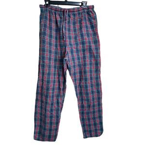 BOTTOMS O.U.T Black Red Blue Yellow Plaid Pockets 100% Cotton Pajamas Pants M
